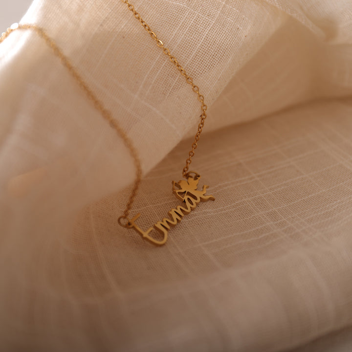 Boy wearing angel necklace – airy and comfortable for warm weather