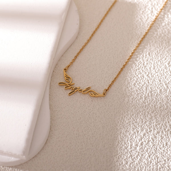 Gold cursive name necklace – personalized script font jewelry by LUNA