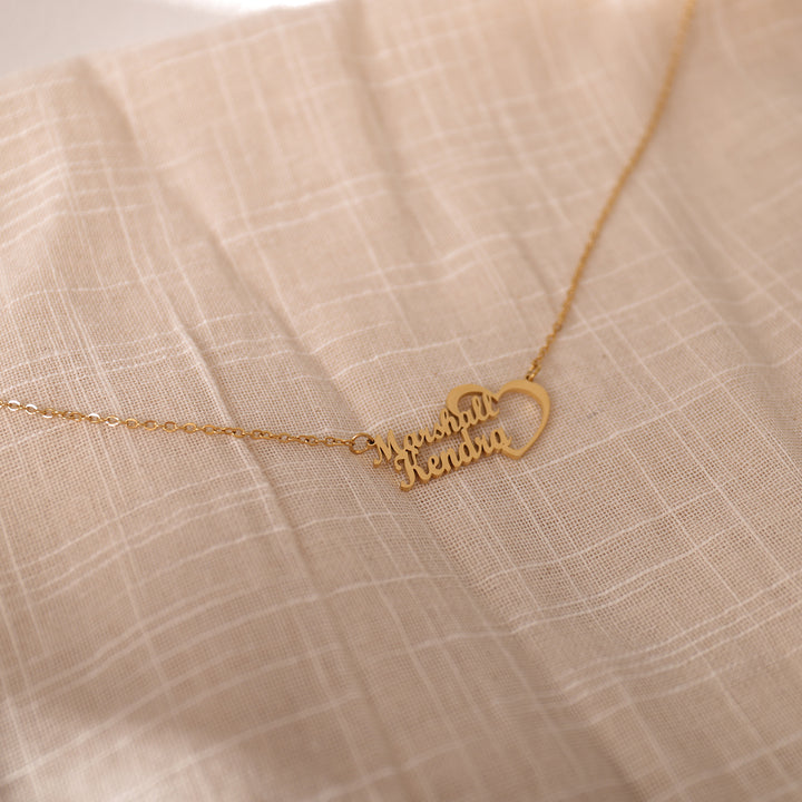 Gold custom name necklace for couples – perfect anniversary gift