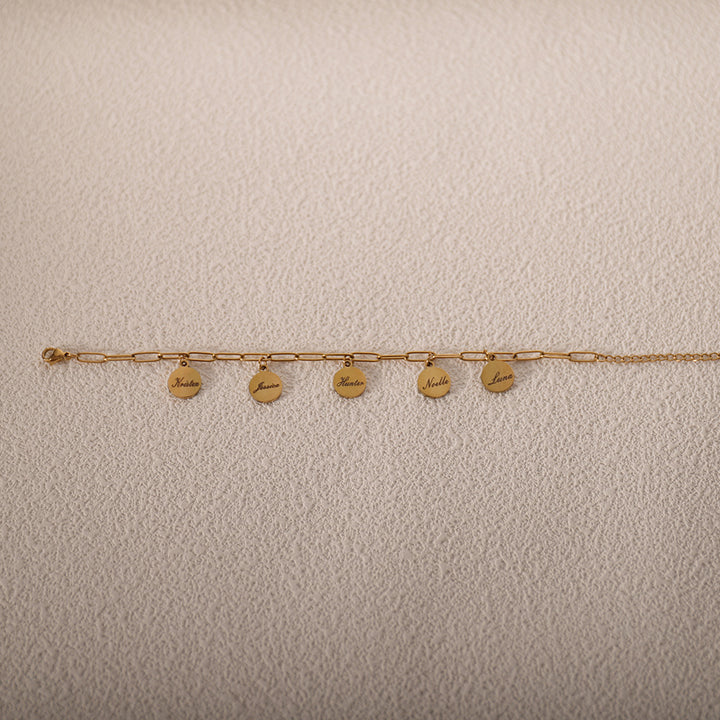 LUNA paperclip bracelet worn on wrist – perfect for everyday wear