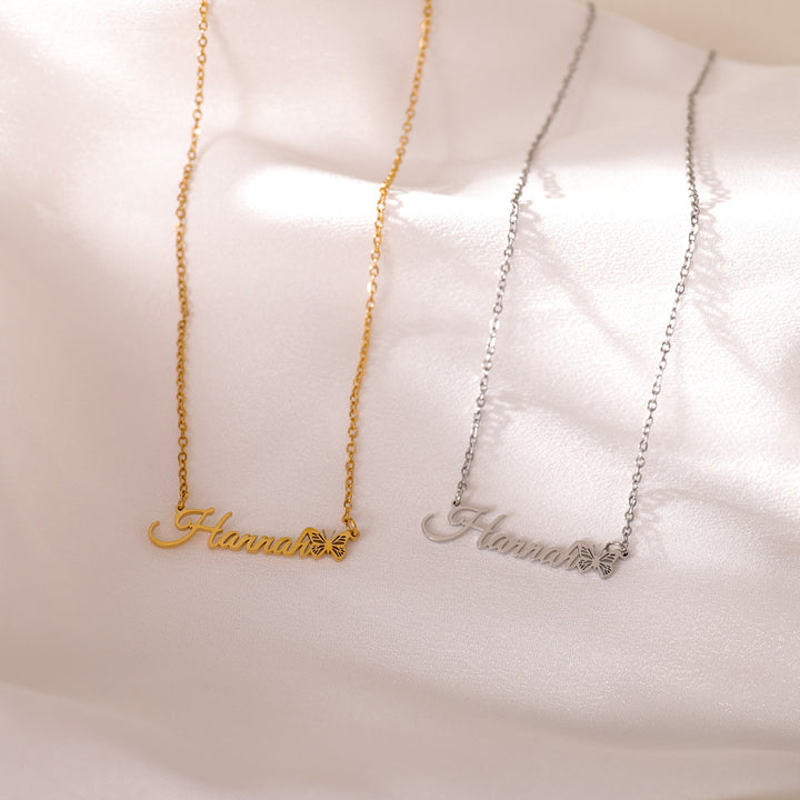 Mom wearing butterfly necklace – stylish and sentimental accessory