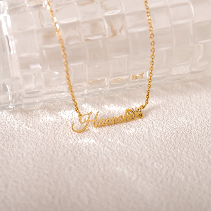 Mother’s Day butterfly necklace with custom name – elegant gift for mom