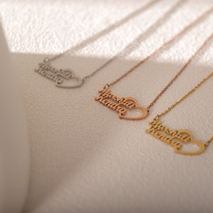 Personalized double name couples necklace – romantic jewelry for two