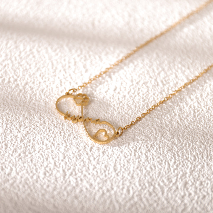 Personalized infinity necklace with engraved names – perfect couple gift