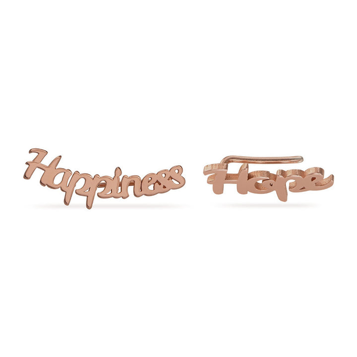 curved name earrings 
